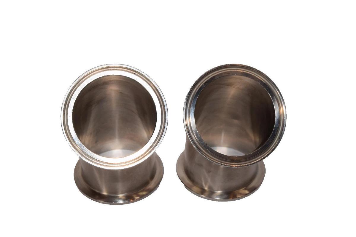 3" Sanitary 45° Sanitary Clamp 304 Stainless Steel Fitting (New - Lot of 2)
