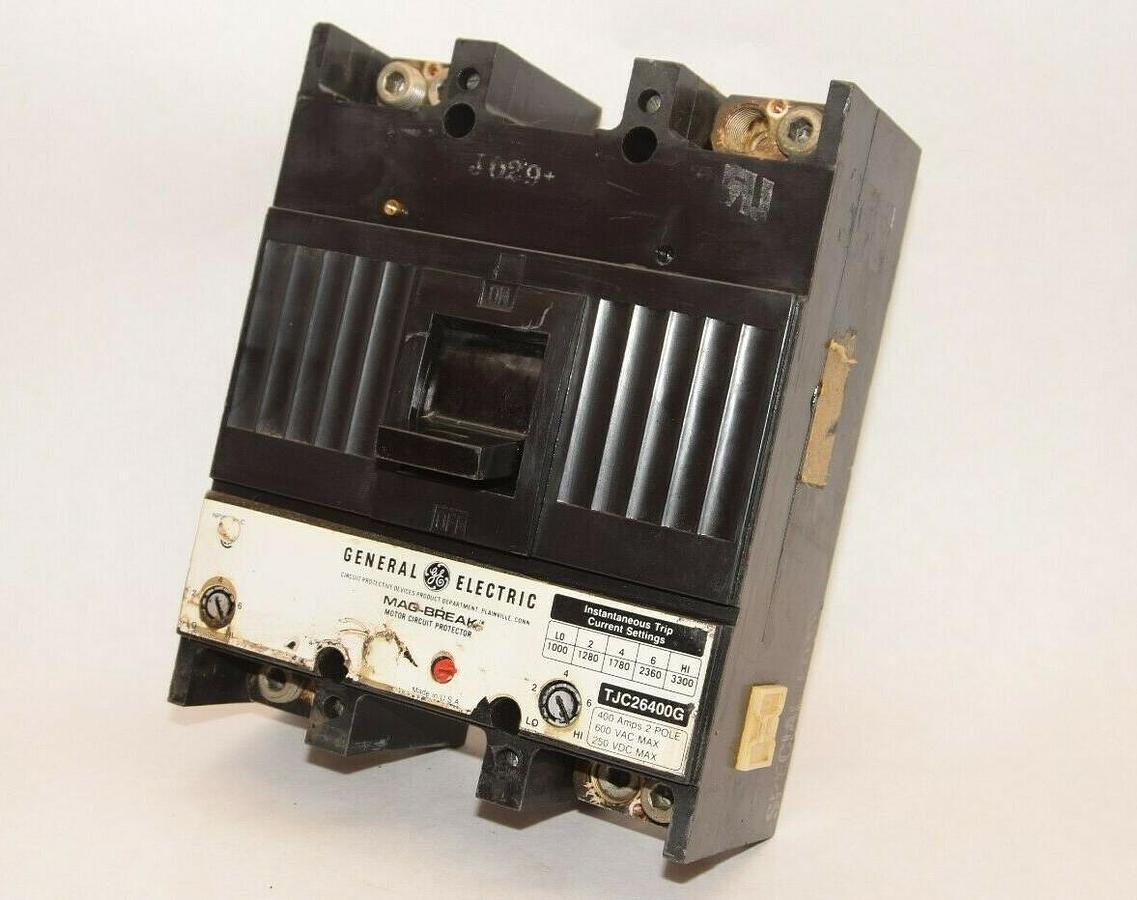 Used GENERAL ELECTRIC TJC26400G 400A 400 Amp 2P 600Vac Circuit Breaker