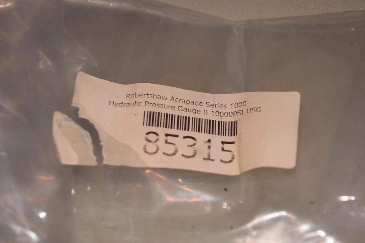 Used ROBERTSHAW 85315 SERIES 1800 0-10000psi HYDRAULIC PRESSURE GAUGE