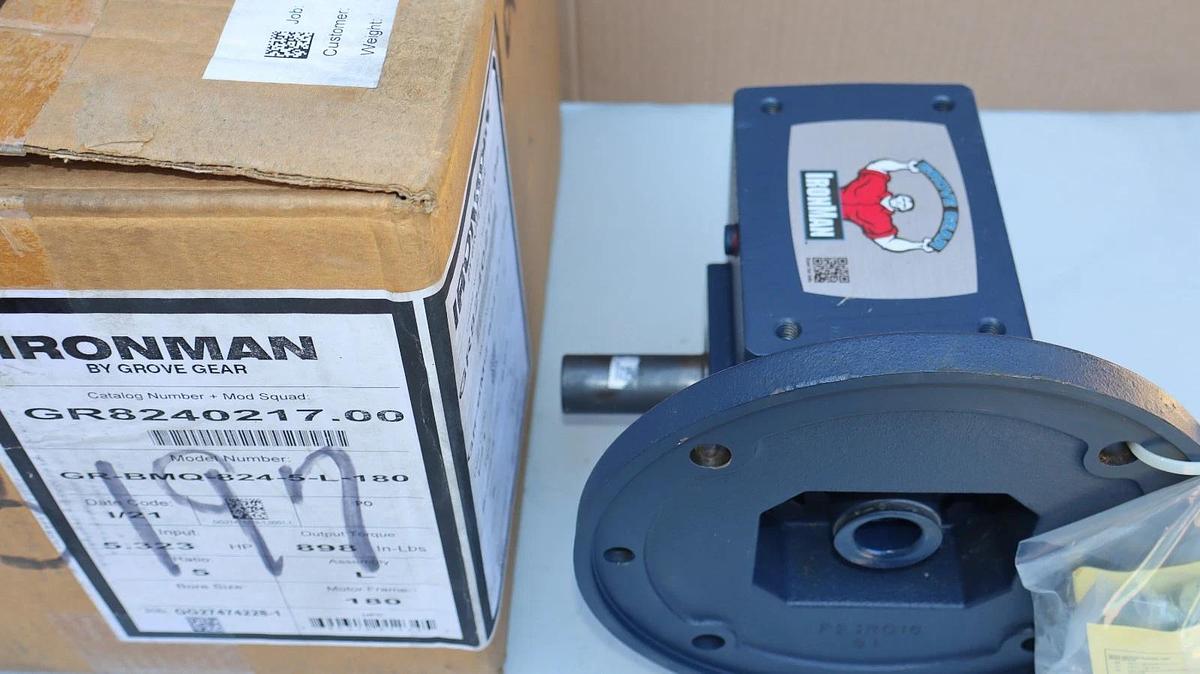 IronMan Grove Gear Box Gearbox Worm Speed Reducer GR-BMQ-824-5-L-180 5:1 LA NOS