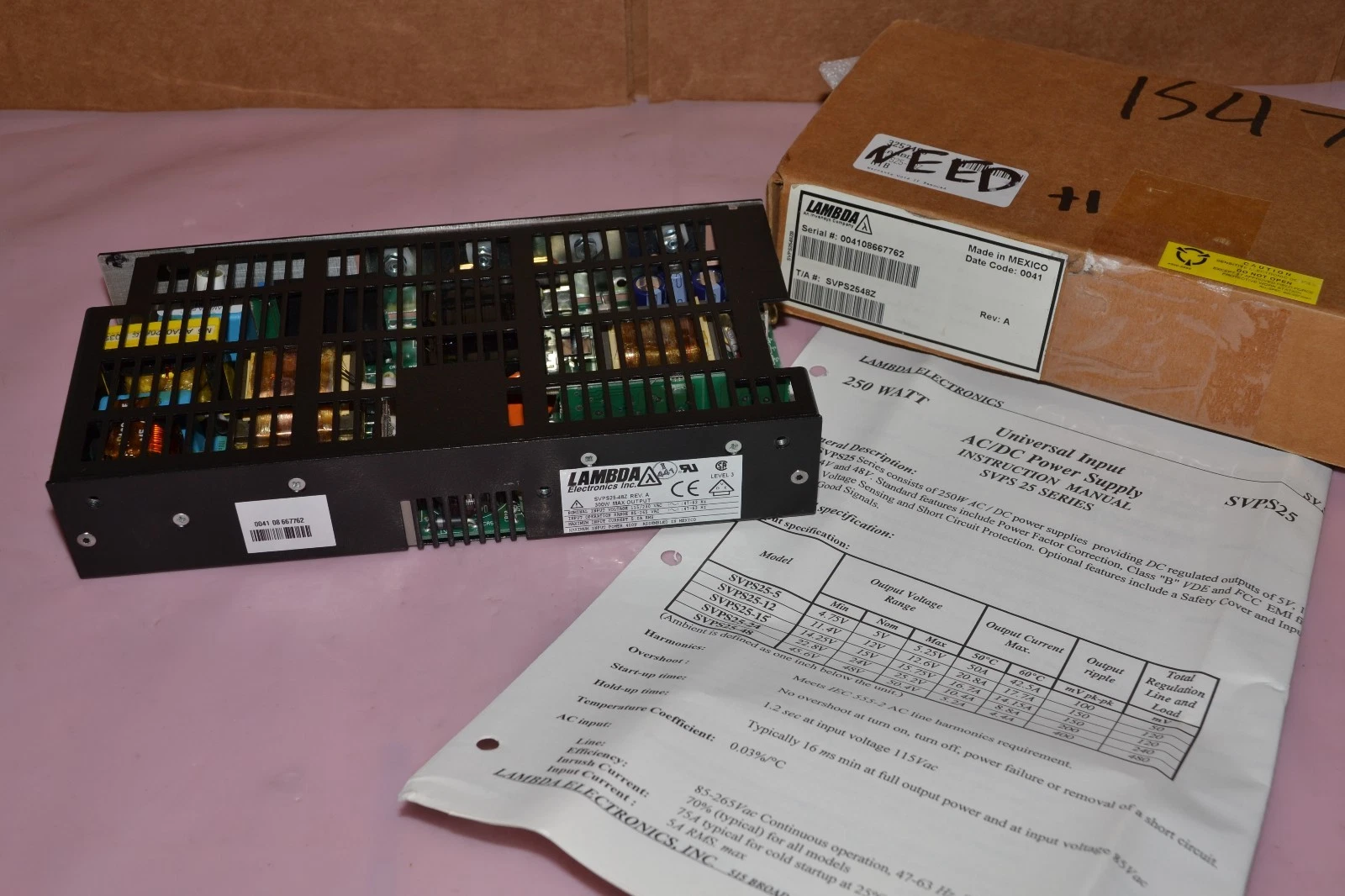 LAMBDA ELECTRONICS SVPS25-48Z SVPS2548Z 300W REV A 115/230v POWER SUPPLY NEW