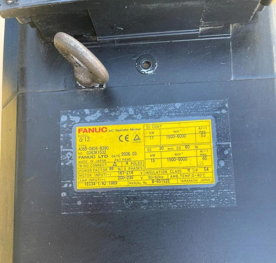 Refurbished FANUC AC Spindle Motor A06B-0856-B390 A06B0856B390 11kW 15kW 200-230v REFURB