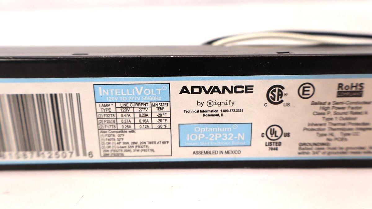 (NEW) PHILIPS ADVANCE IOP-2P32N Electronic Instant Start 2-Lamp Ballast 120-277