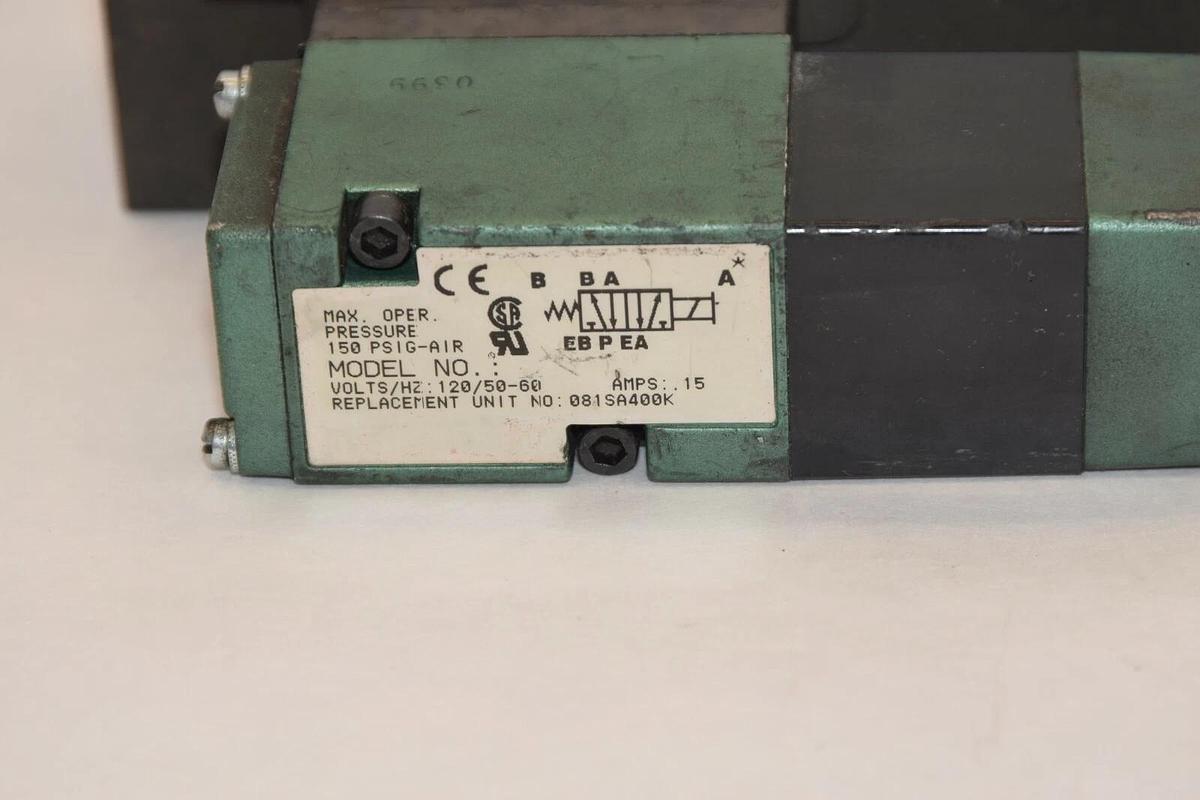 (NEW) NUMATICS EBPEA 081SA400K 150psig 120V Solenoid Valve & Base