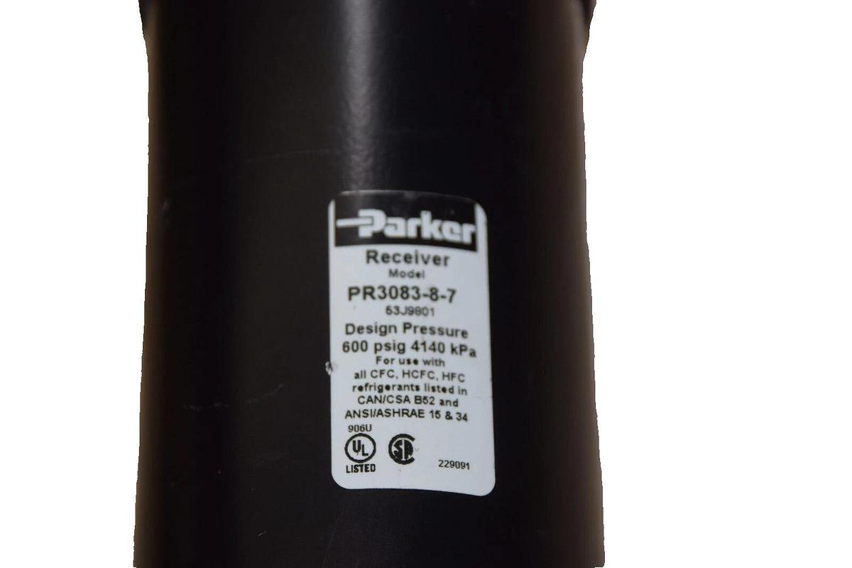 Parker Receiver accumulators PR3083-8-7, 53J9801 600psi  CFC, HCFC, HFC