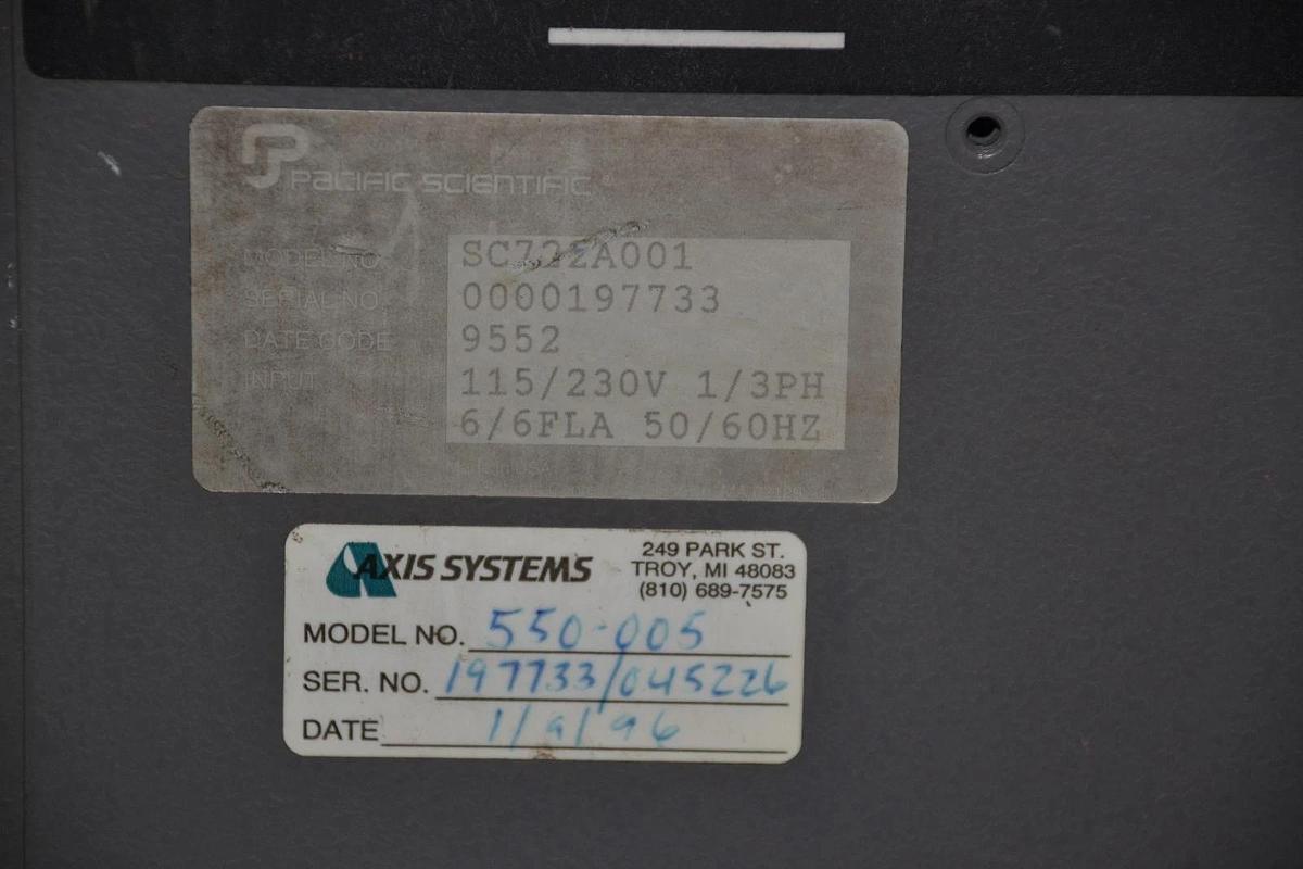 Used PACIFIC SCIENTIFIC MOTION CTRL SC722A-001  SC722A001 SC720 1/3ph Axis 550-005