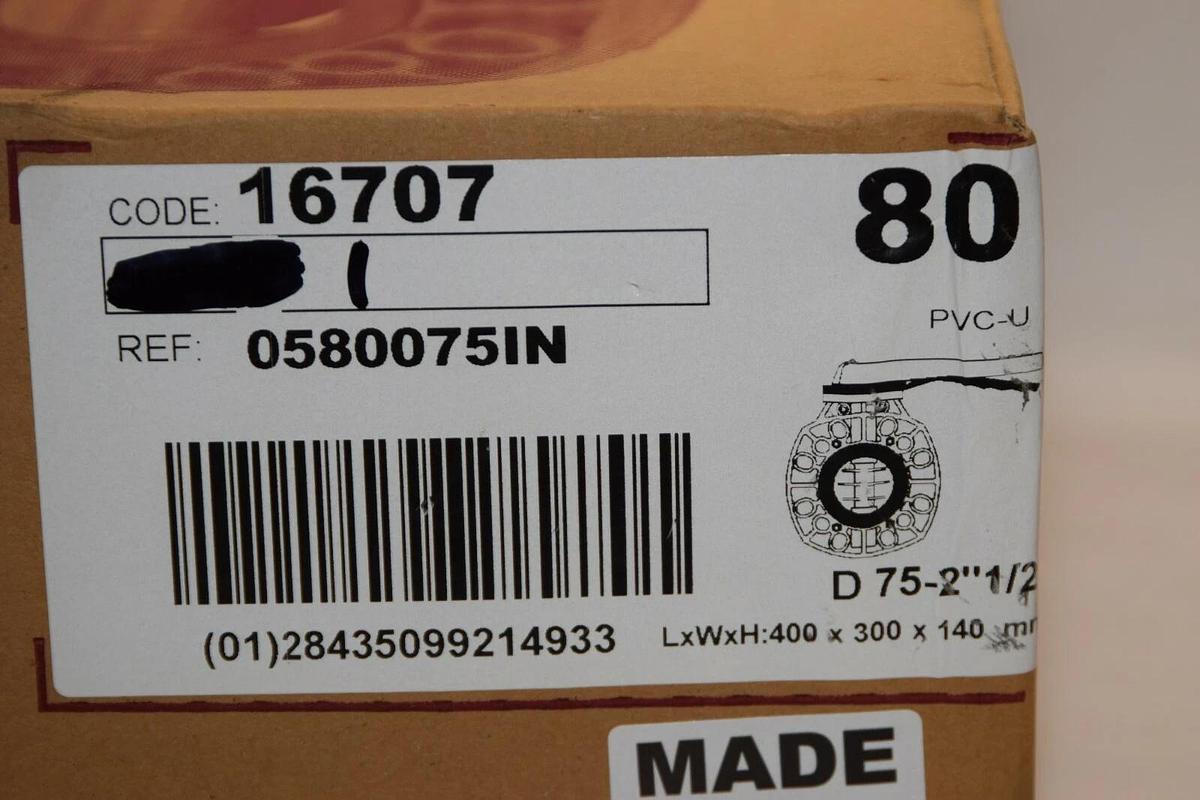 CEPEX Butterfly Valve 16707 CPX16707 D63-75 DN 2-1/2" 1.0 MPa PVC  NEW