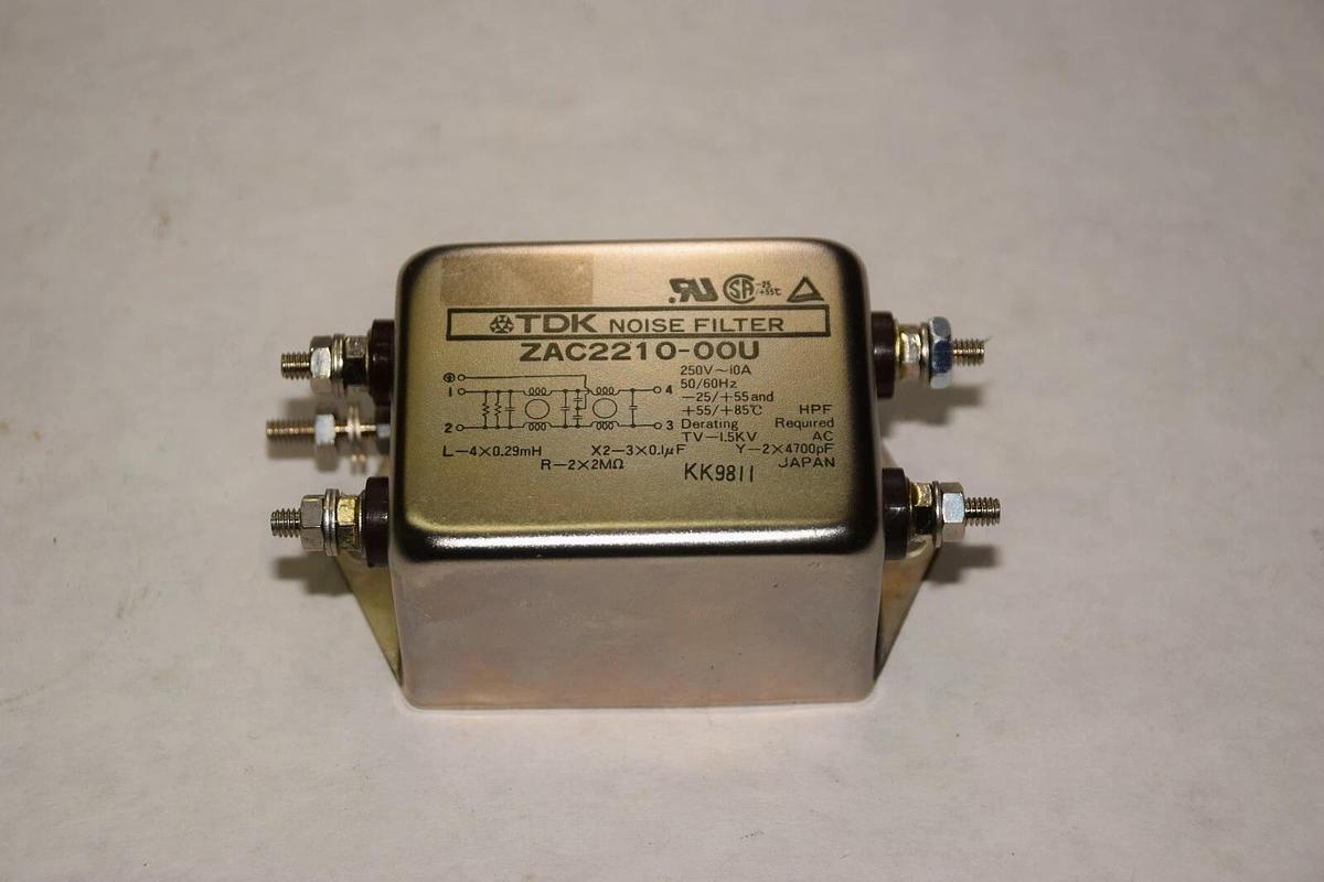 Used TDK ZAC2210-00U 250V 10A 50/60HZ NOISE FILTER
