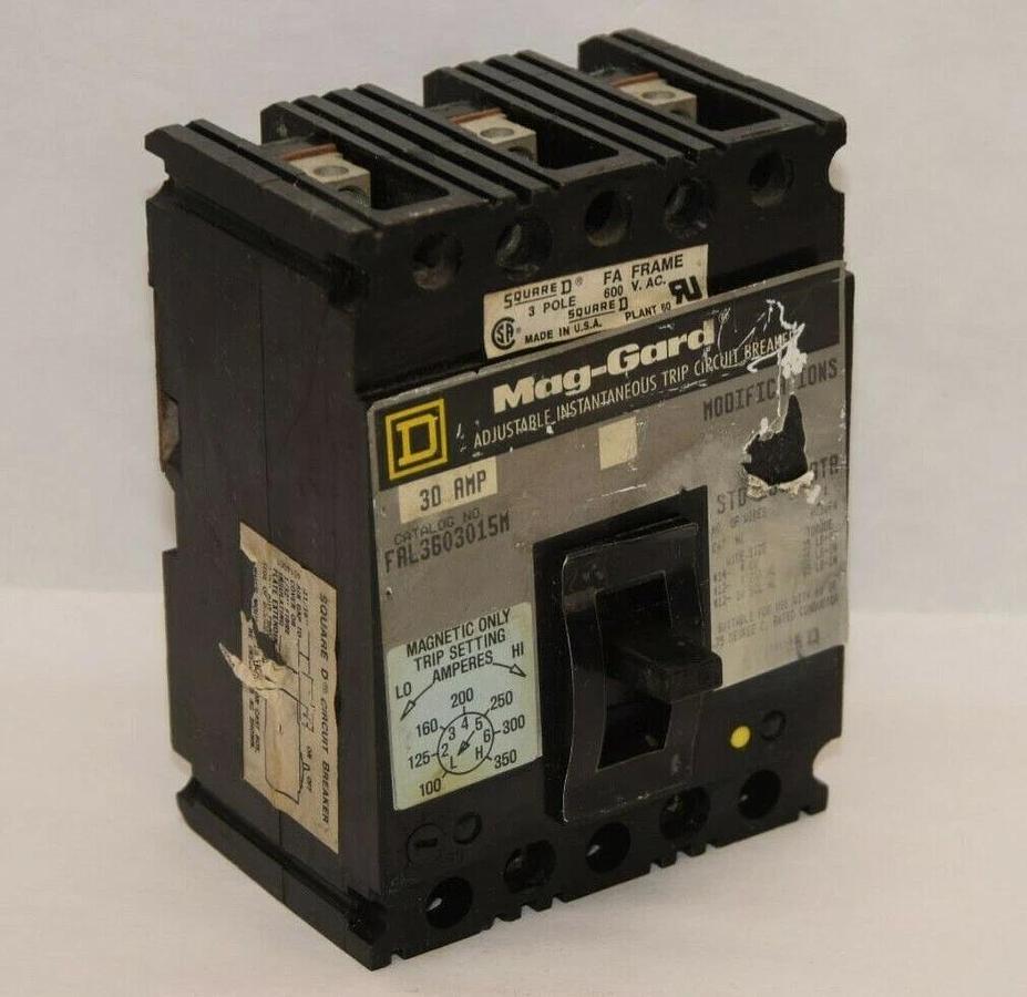(NEW) SQUARE D FAL3603015M 30A 30 Amp A 3P 600Vac 1Ph Mag-Gard Circuit Breaker