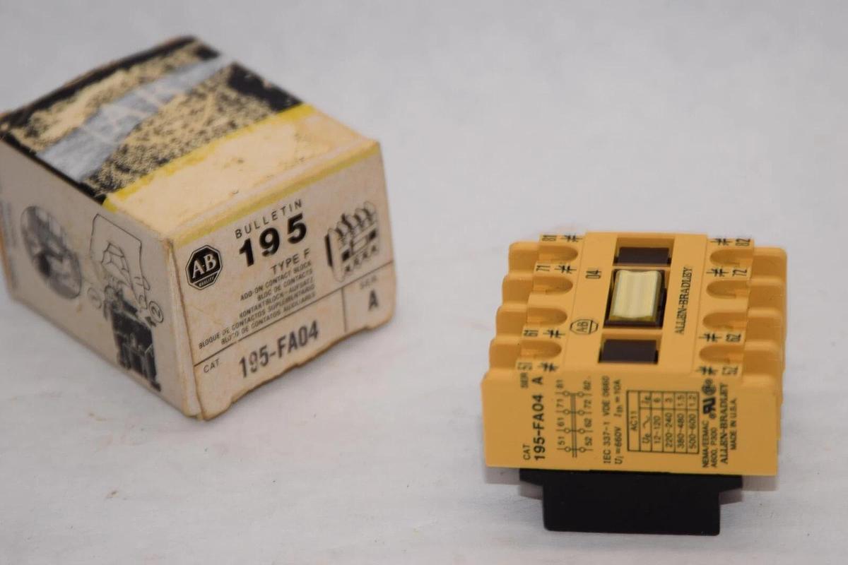 (NEW - Lot of 2) ALLEN BRADLEY 195-FA04 Type F Ser. A Add-on Contact Block