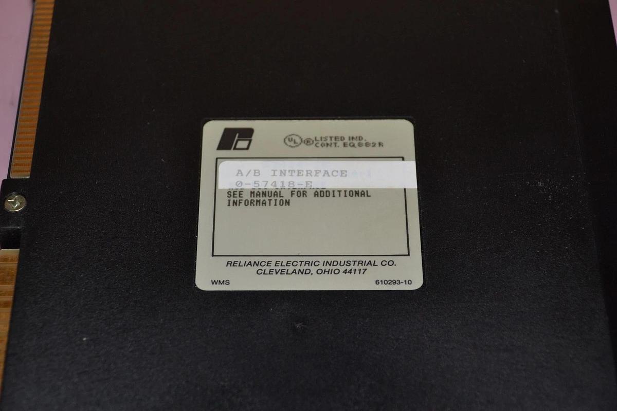 Used RELIANCE ELECTRIC 0-57418-E 57418 A/B INTERFACE MODULE