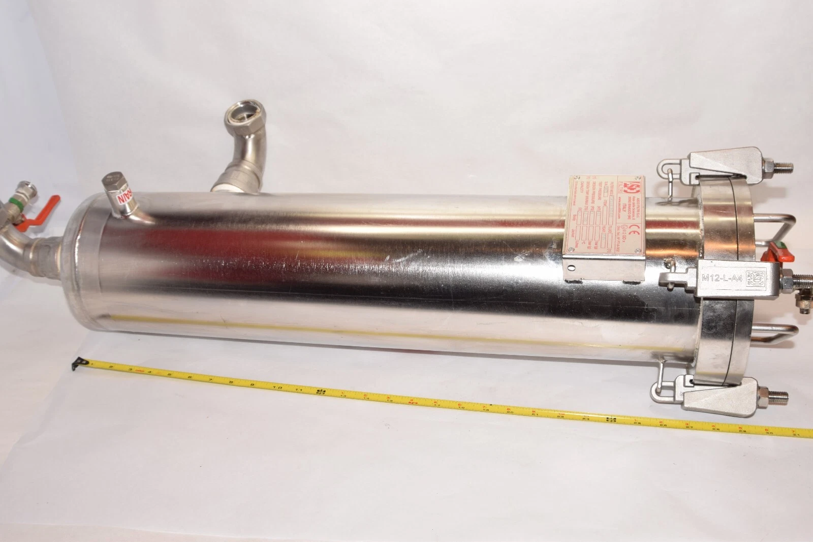 Used ASCO Stainless steel FILTRI 6" Filter Housing MTM032SL1HT-A35 1" Port Size SS