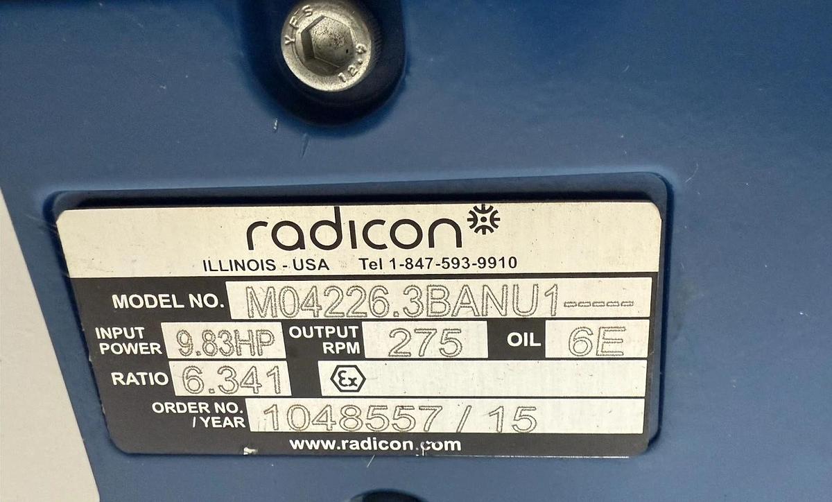 Radicon M04226.3BANU1, Gear Box reducer, Ratio 6.341:1, 9.83 HP (New)