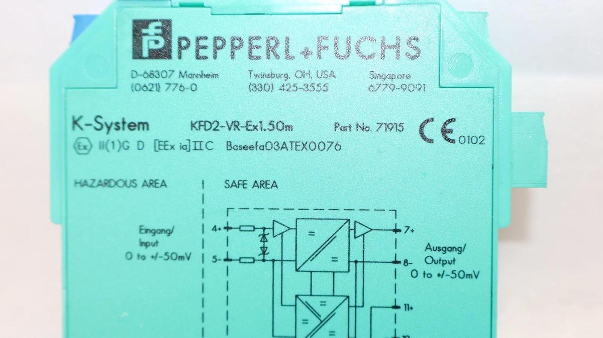 Used Pepperl + Fuchs KFD2-VR-Ex1.50m , 71915 Isolation Module