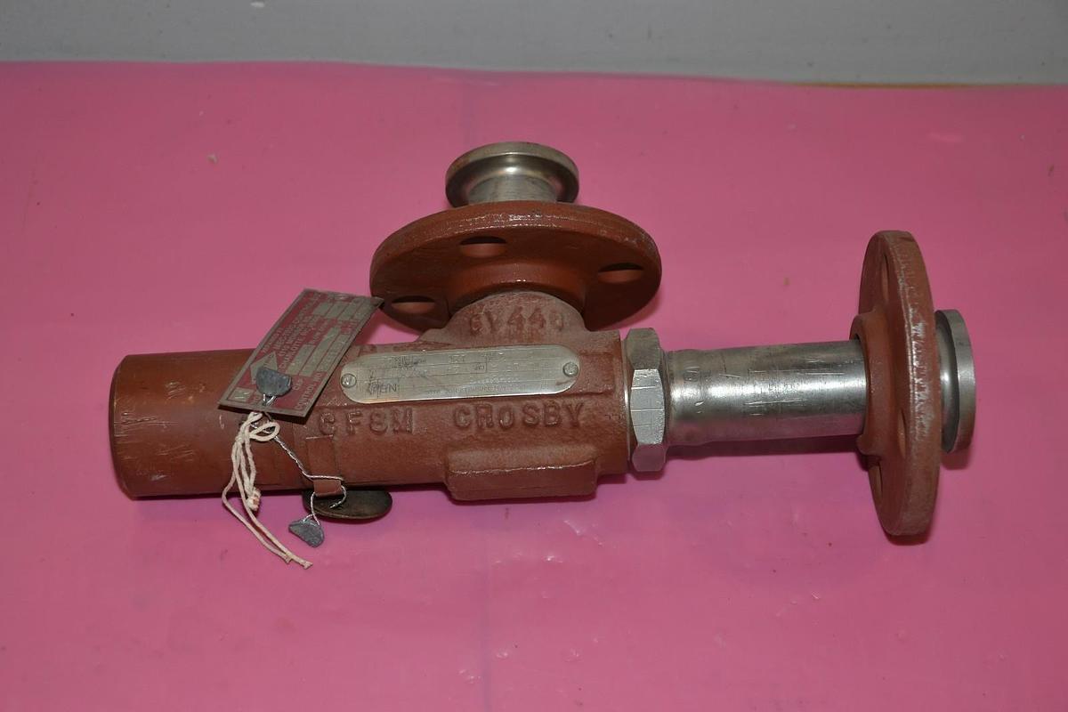 Refurbished CROSBY RELIEF VALVE CF8M 68530M6 L41SA 24 GPM/WTR SIZE SZ 1 X 1 120 PSI refurb
