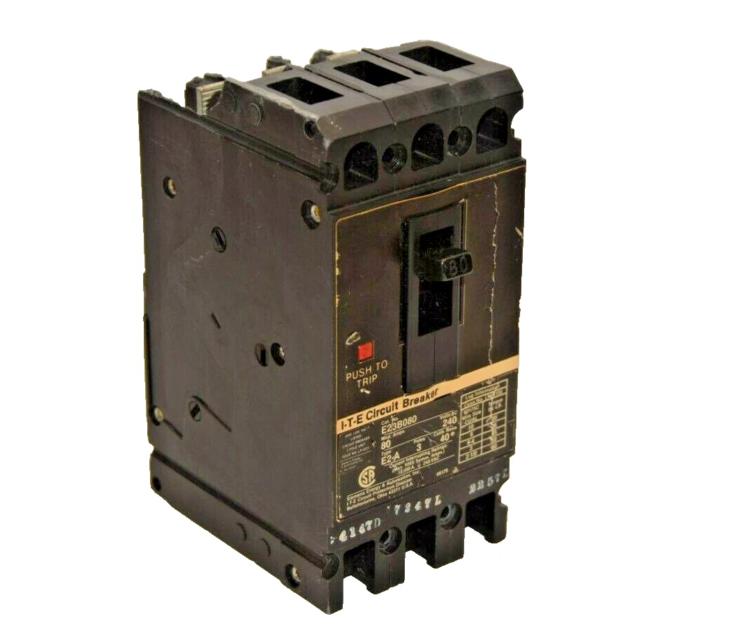 Used SIEMENS ITE E23B080 80A 80 Amp 80 A 240Vac 3P Type E2-A Circuit Breaker *Chip*