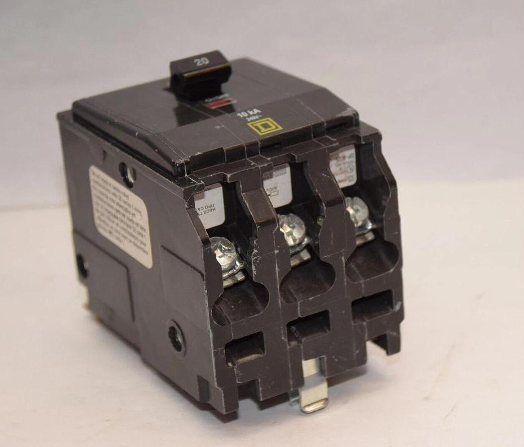 Square D Breaker HACR QOB 20A 20 Amp 3 Pole 3P 240v (New, no box)