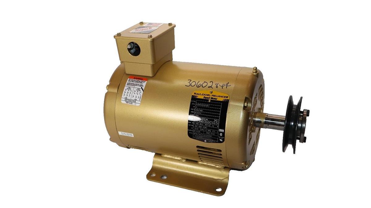Used BALDOR / RELIANCE M36M526S658G1 , 3HP , 3ph , 230/460V , 1765rpm Super E Motor
