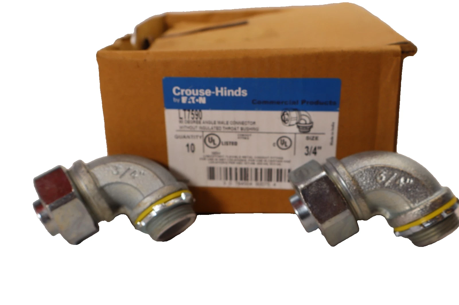 Eaton Crouse-Hinds LT7590 90° Male Metal Connector Conduit Fitting 3/4" *Qty 10