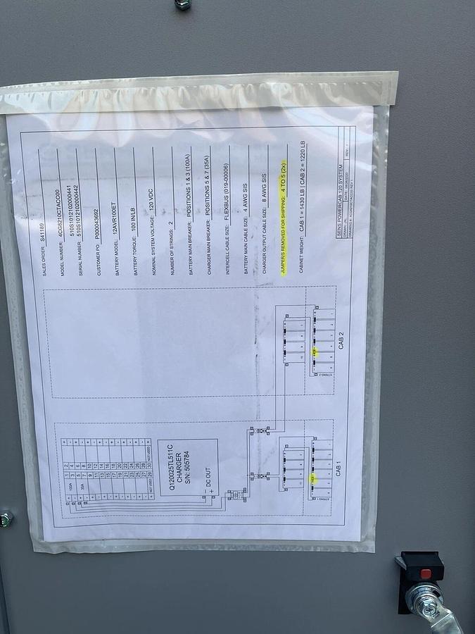 Sens Stored Energy Systems 4CG8210CTACC00 1Ph 120V DC battery backup UPC Eaton