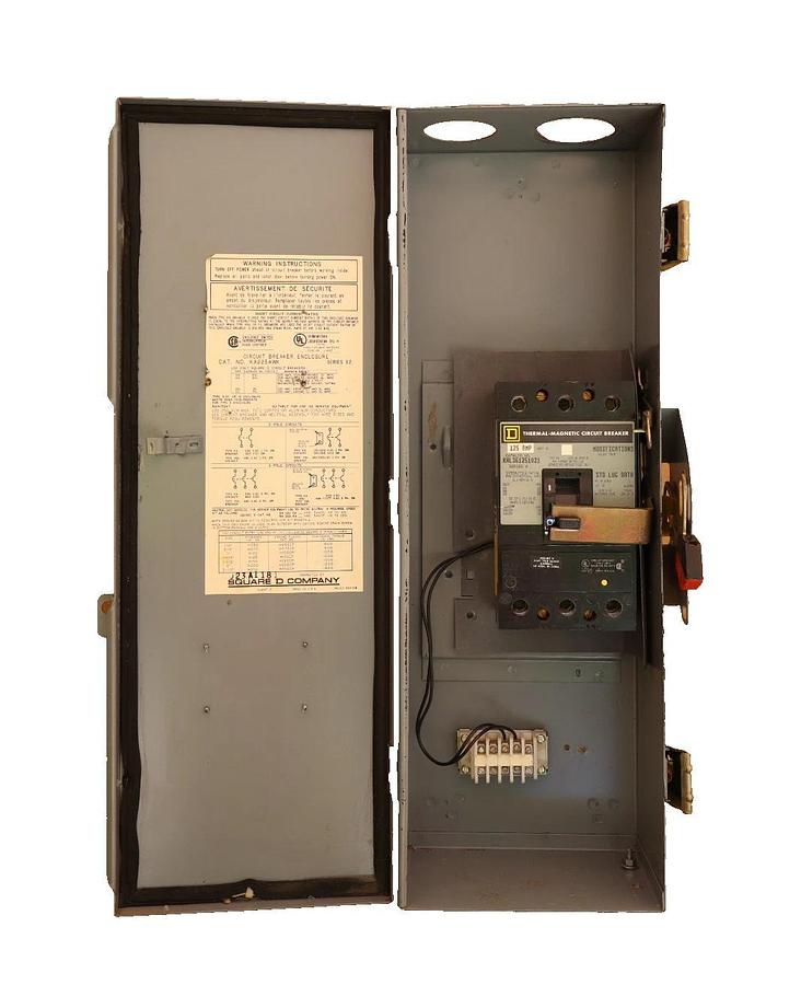 Used Square D Enclosed Circuit Breaker KA225AWK w/ Breaker KHL361251021 125A 125 Amp