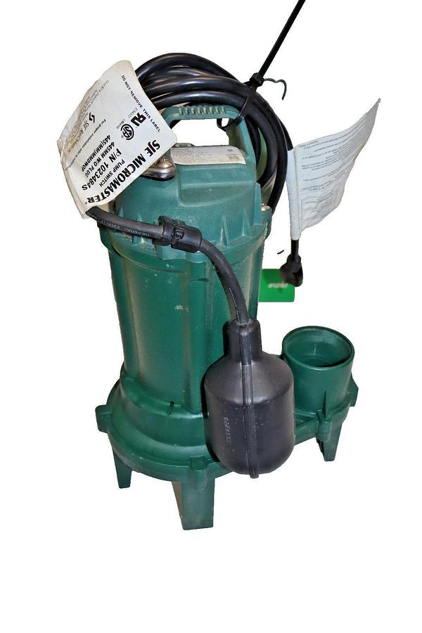 Used Zoeller Submersable Sewage Pump 1261-0001 1261 Rev A 1/3hp 115v 1P 8.4A 2" NPT