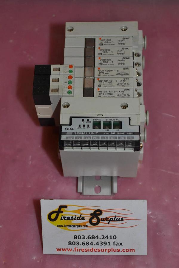 Used SMC MANIFOLD EX120-SMJ1 SOLENOID VVQ1000-10A-1 VQ1400Y-5 VQ1301RY-5-X40