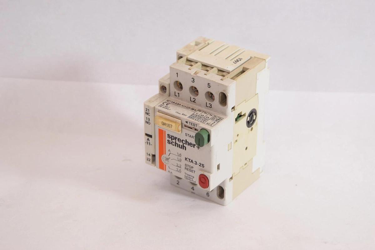 Used SPRECHER + SCHUH KTA 3-25 1.6-2.5A Manual Motor Starter