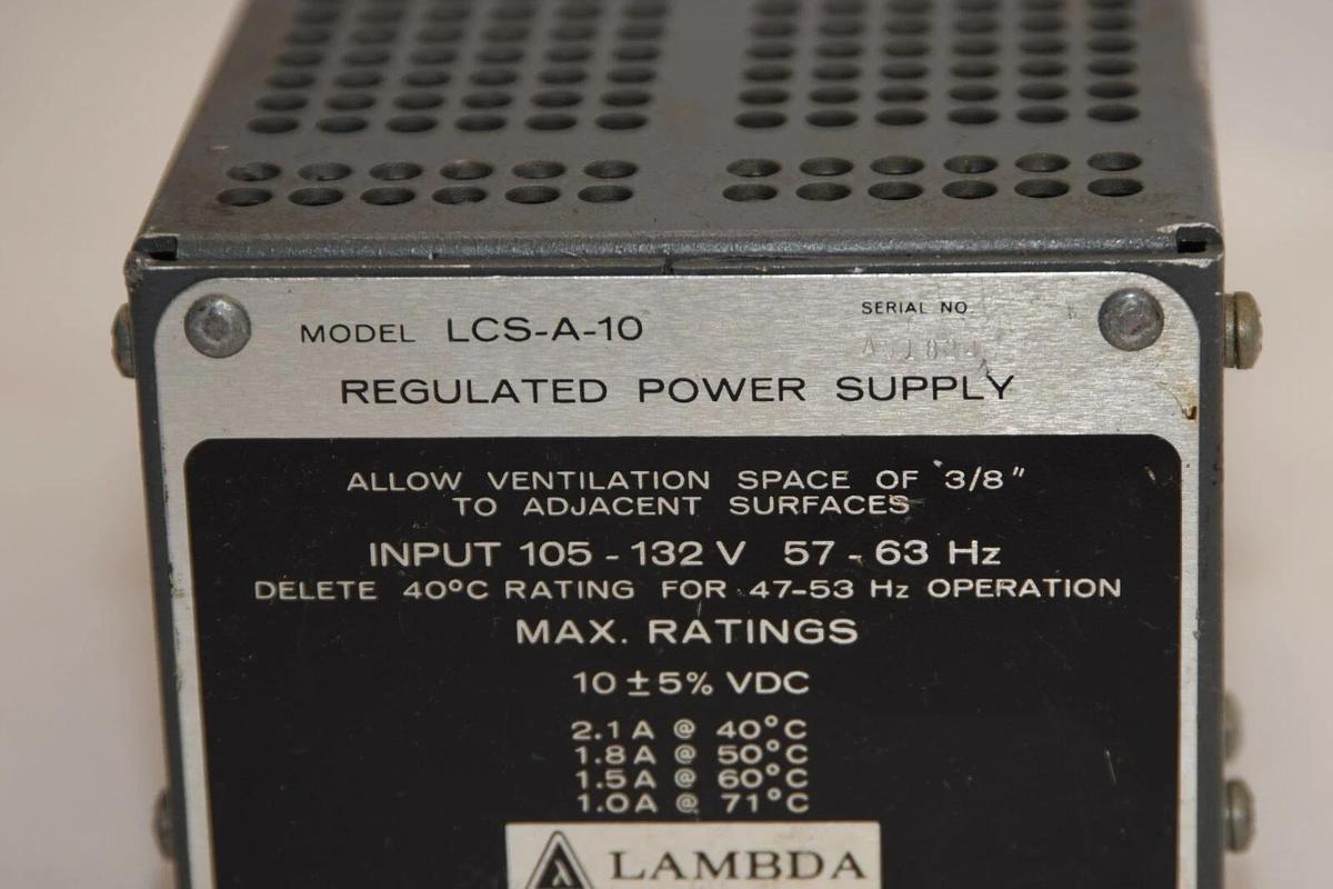 Used LAMBDA LCS-A-10 LCSA10 LMOV-2 6-20vdc 105-132V 57-63Hz Regulated Power Supply