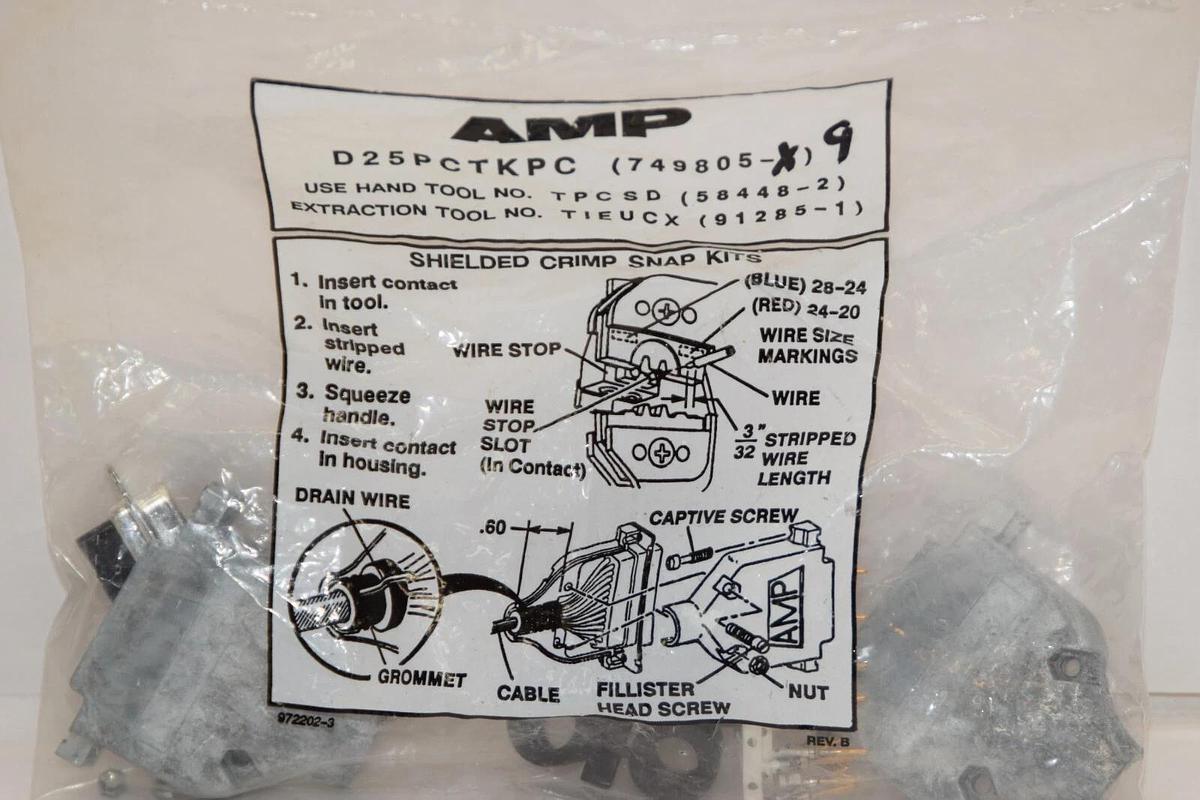 (NEW) AMP D25PCTKPC 749805-9 Connector Kit