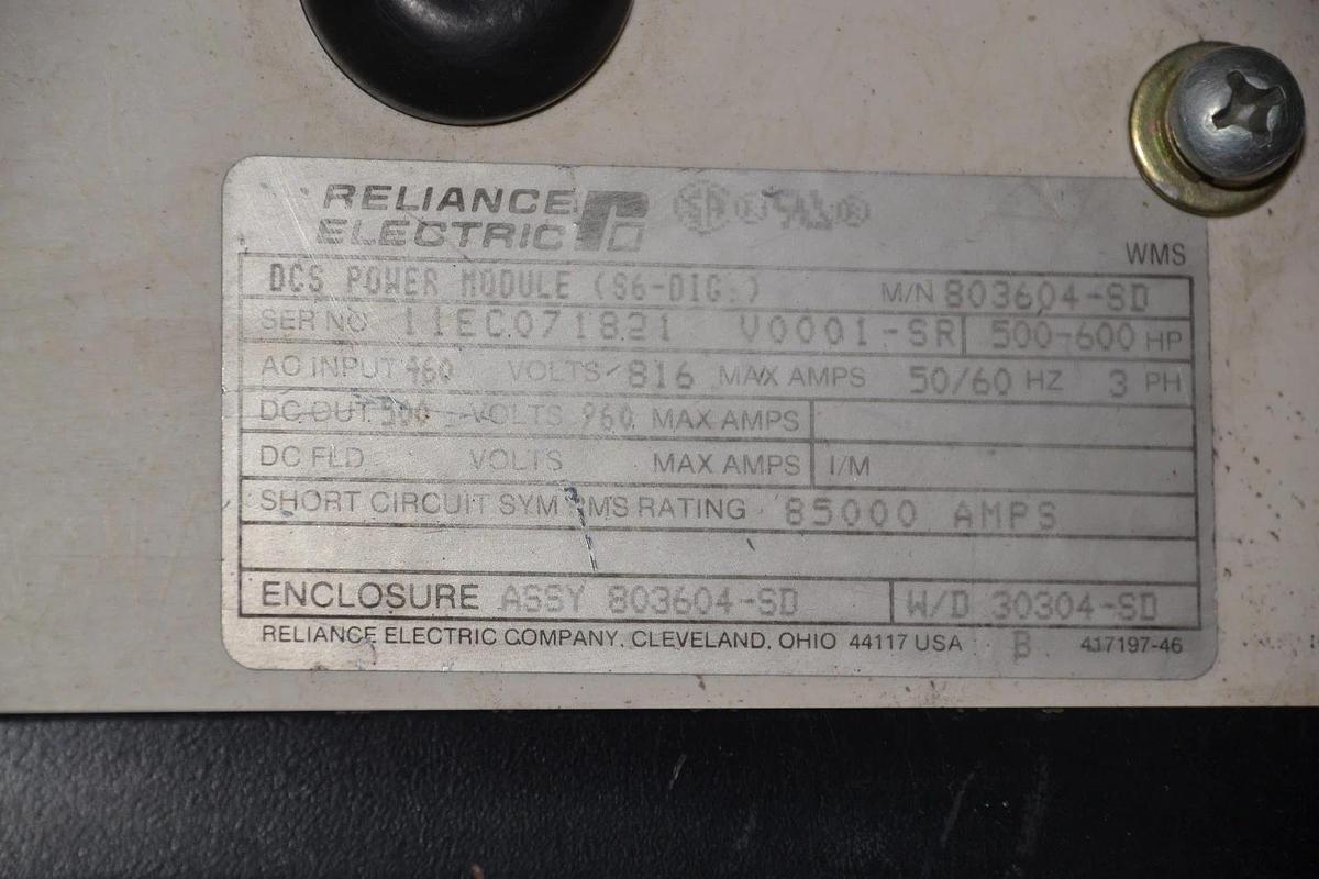 Used RELIANCE ELECTRIC DCS POWER MODULE 803604-SD 460v