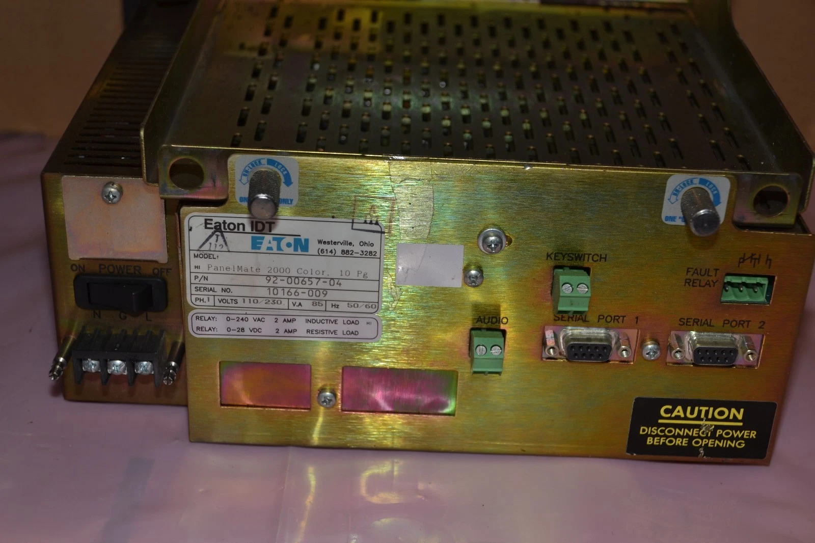 Used EATON 92-00657-04 IDT PANELMATE 2000 COLOR INTERFACE MODULE & FRONT COVER 1PH