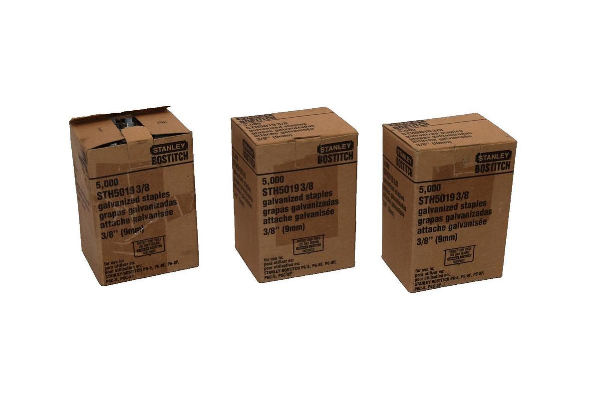 Stanley / Bostitch STH5019 3/8 , 3/8" Galvanized Staples (New - Lot of 15,000)