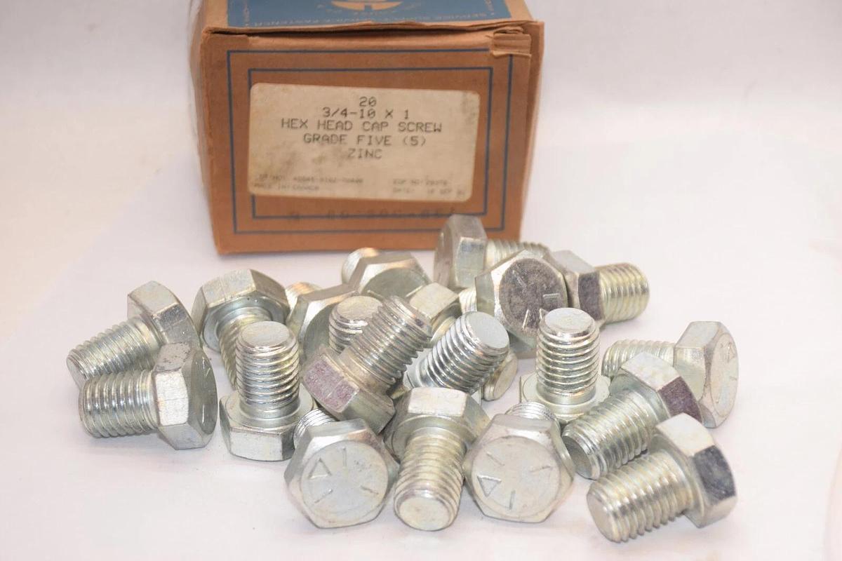 NEW (lot 20) THE HOUSE OF MILLION SCREWS 3/4-10 x 1 Grade 5 Hex Head Screw bolts