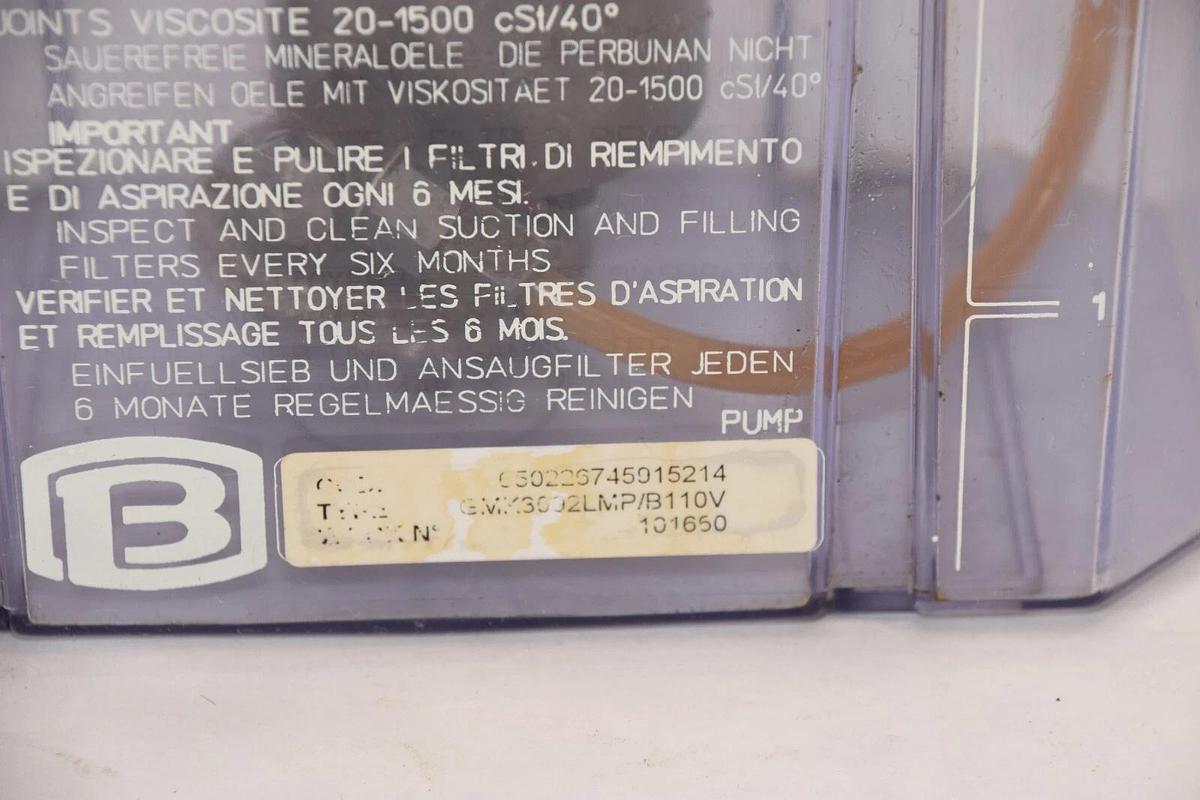 Used B SYSTEMS GMK3092LMP/B110v 650226745915214 110V Lubricator Lubrication System