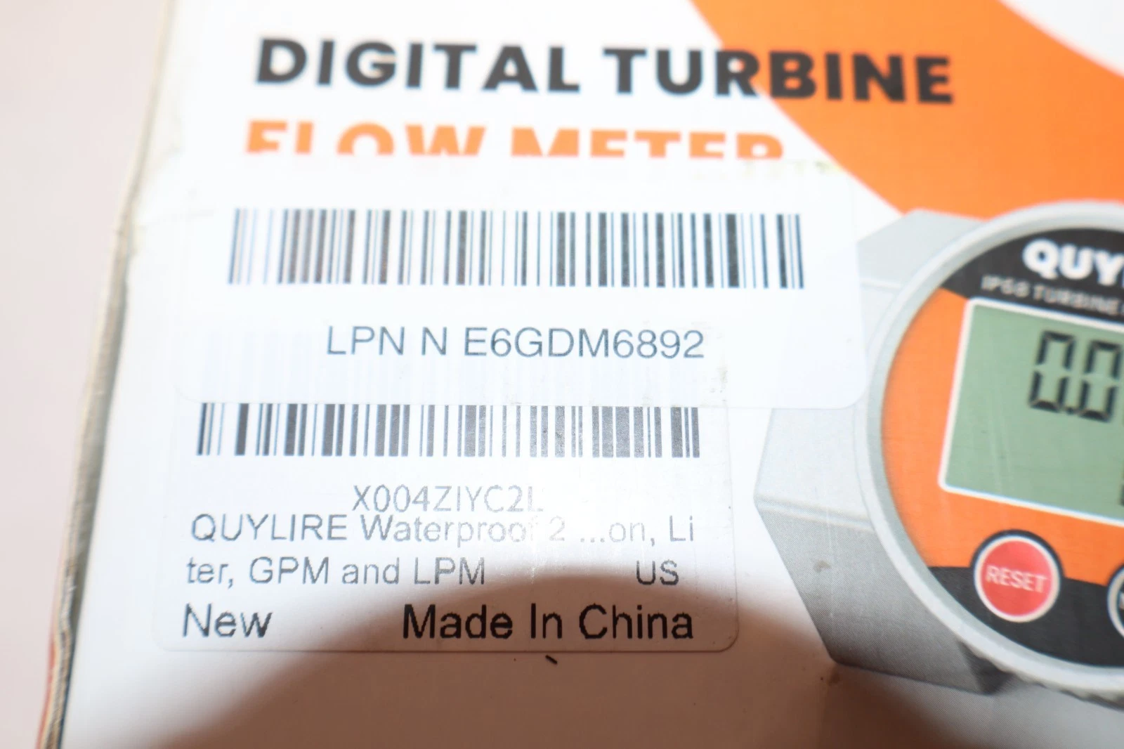 Quylire Digital Turbine 2.5" Flow Meter FT65 IP68 X004ZIYC2L (New)
