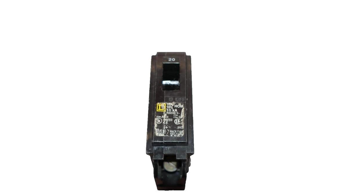 Used Square D Circuit Breaker 20A 20 Amp HOM120-U 1p 1  Pole(Lot of 3)