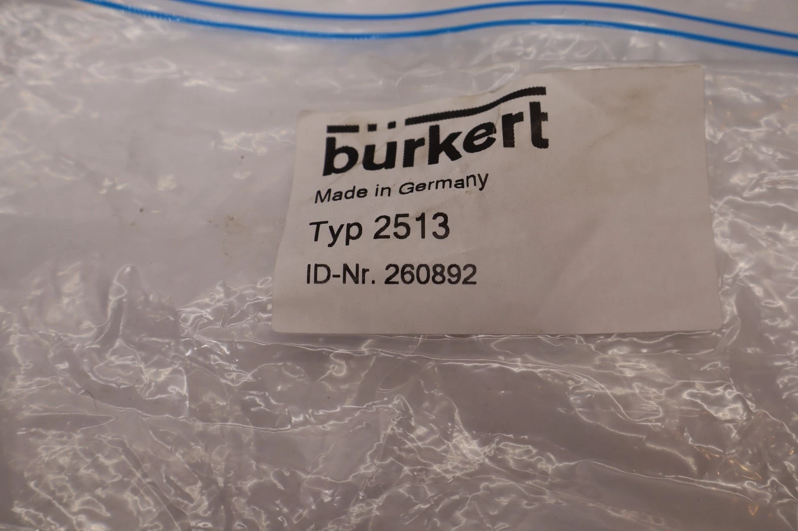 Burkert Solenoid Valve Cable Plug 260892 , 2513 (New)