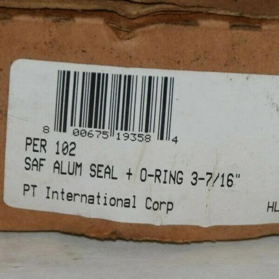 (NEW) PT INTERNATIONAL PTI PER102 PER 102 PER-102 3-7/16" Saf Alum Seal + O-Ring