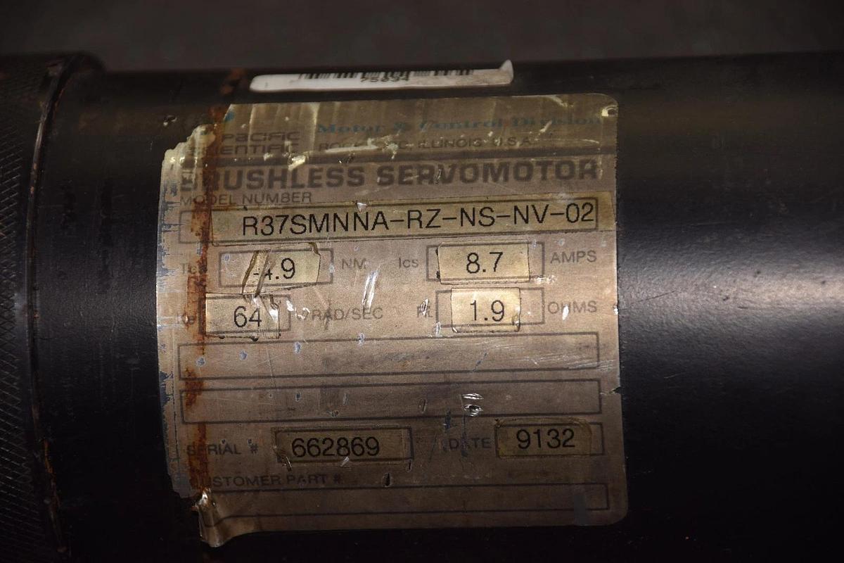 Used PACIFIC SCIENTIFIC R37SMNNA-RZ-NS-NV-02 8.7A 1.9 Ohms BRUSHLESS SERVO MOTOR