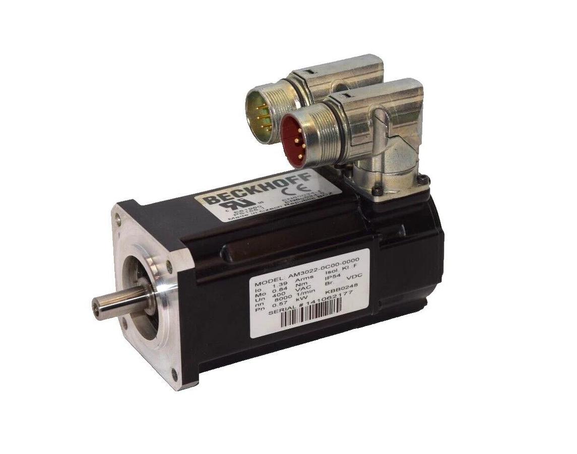 Refurbished BECKHOFF AM3022-0C00-0000 1.39A 400Vac 8000 rpm 0.57kW Servo Motor