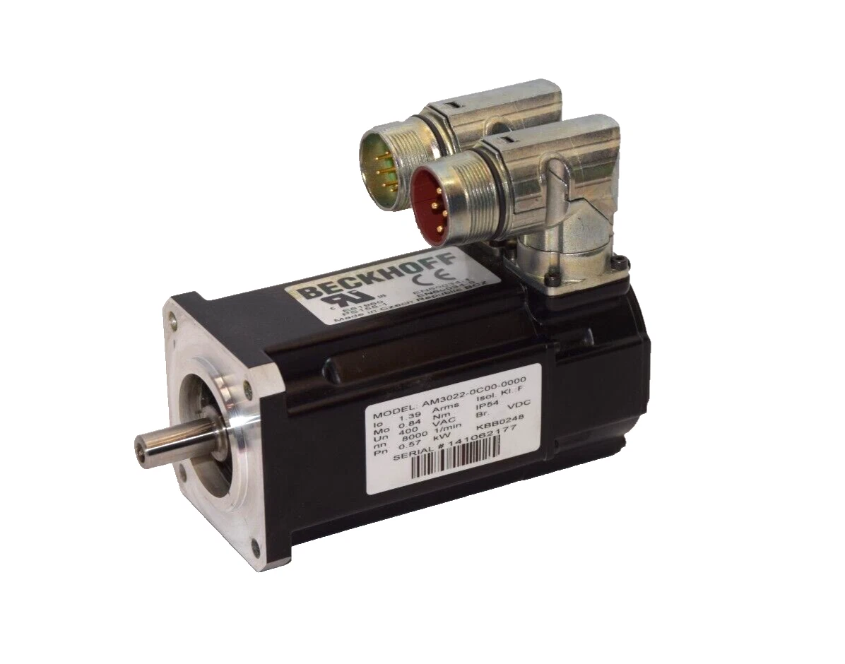 Refurbished BECKHOFF AM3022-0C00-0000 1.39A 400Vac 8000 rpm 0.57kW Servo Motor