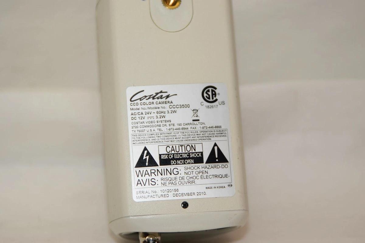 Used COSTAR CCC3500 24V 60Hz 3.2W Color CCD Security Camera