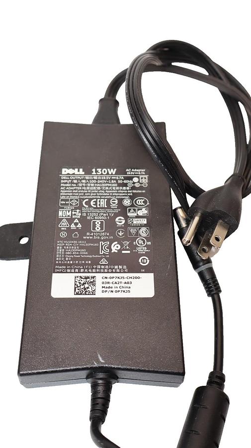 Used DELL HA130PM160 19.5V-6.7A , 130W AC Adapter 100-240v 1.8a