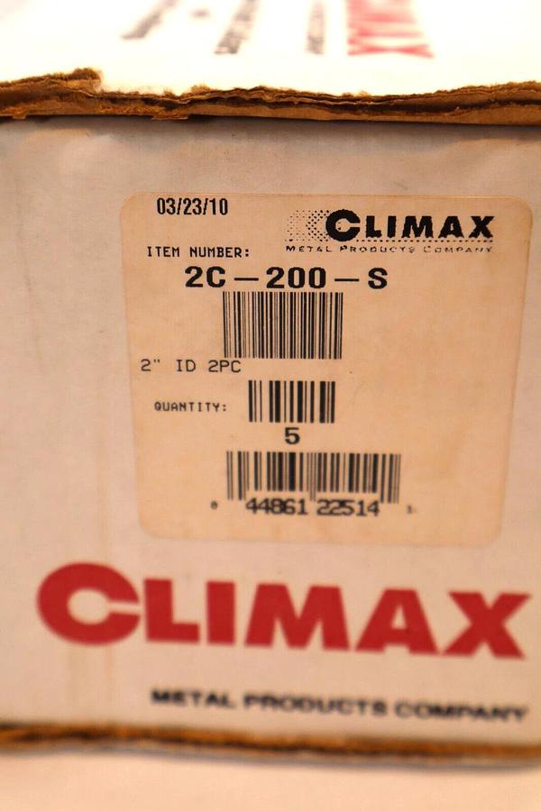 (NEW - Box of 5) CLIMAX 2C-200-S , 2C200S Stainless Steel 2" Clamping Collar