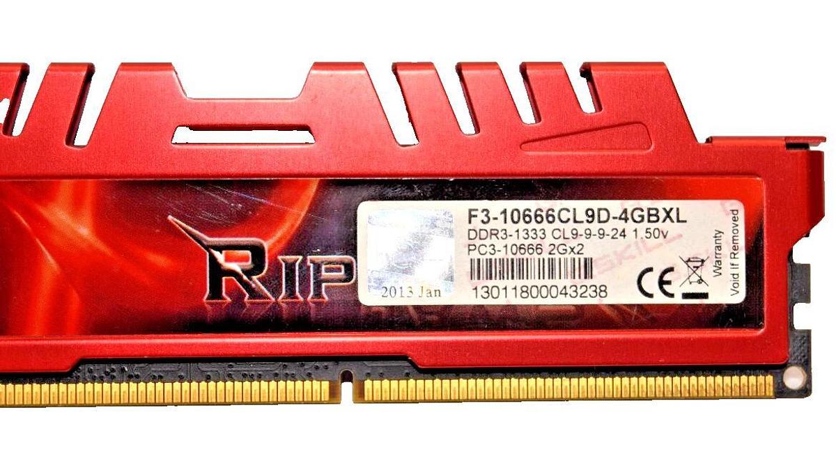 Used (LOT OF 2) G.Skill Ripjaws DDR3 RAM 2GB (2x2GB) F3-10666CL9D-4GBXL