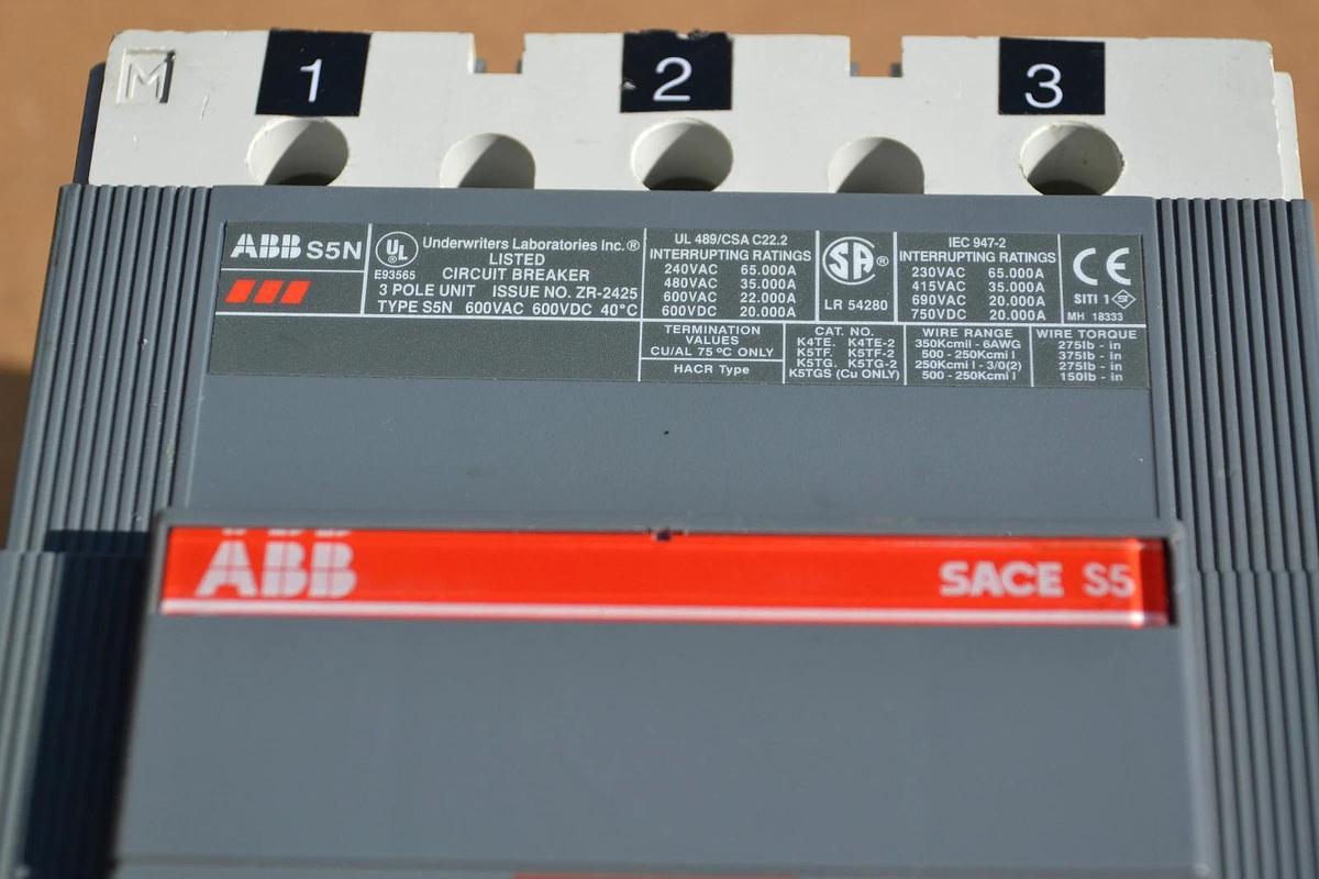 Used ABB BREAKER S5N SACE S5 SACES5 S5N300TDDAS8 300 AMP A 300A 300AMP 3P 3 POLE