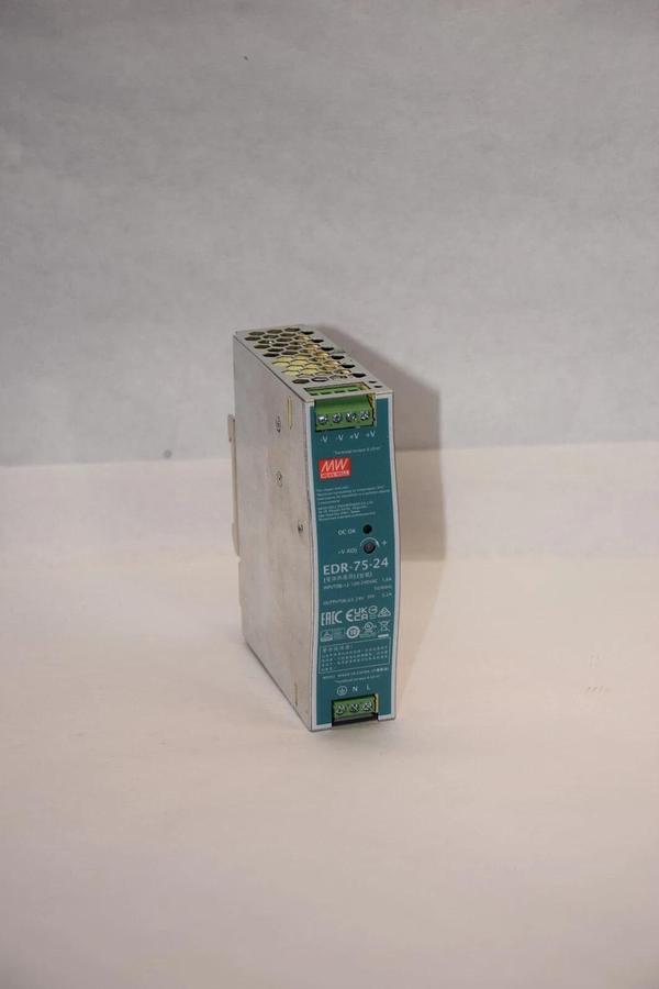 Used MEAN WELL EDR-75-24 , EDR7524 Rail Switching Power Supply 24V 3.2A
