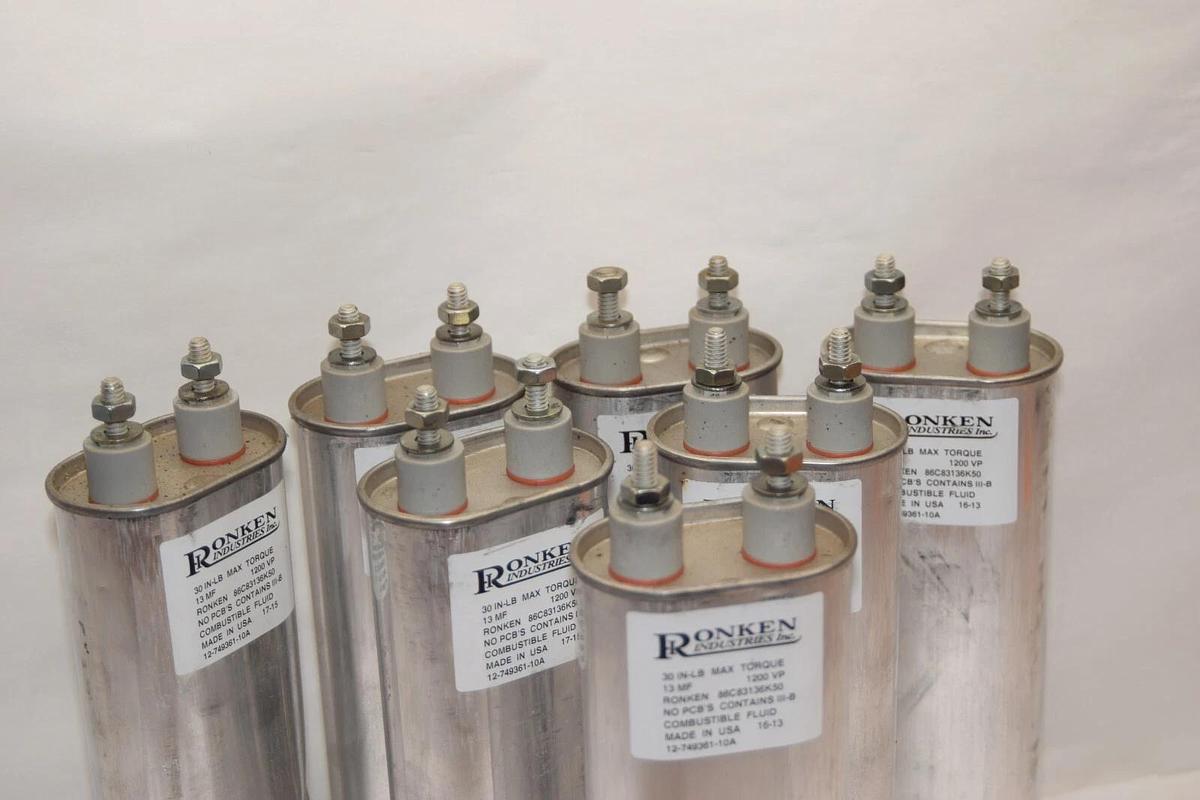 Used (LOT OF 7) RONKEN 12-749361-10A 1274936110A 30 In-LB 13MF 120VP Capacitor USA