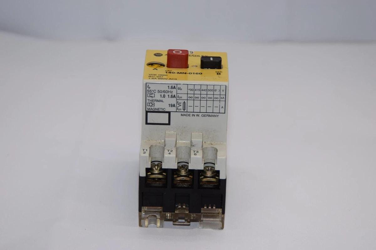 Used (Lot of 2) ALLEN BRADLEY 140-MN-0160 Series B 1-1.6A Manual Motor Starter